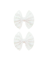 Seaside Glow Tulle Bow Clips
